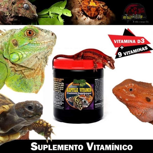 Suplemento com Vitamina d3 para répteis